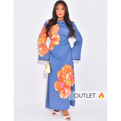 Robe en lin imprimée à nouer dans le dos