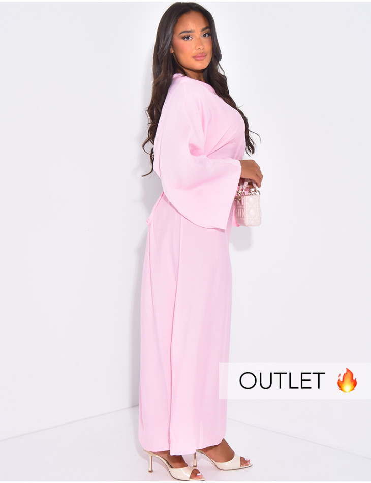 Robe longue en lin à nouer dans le dos