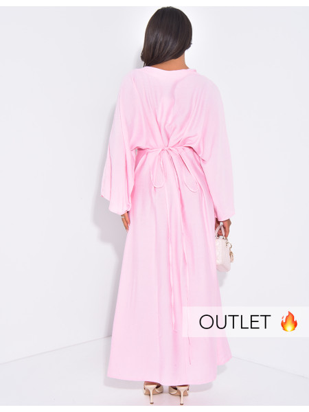 Robe longue en lin à nouer dans le dos