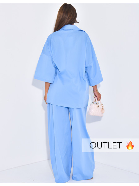 Set aus Oversize-Hemd und gerader Hose