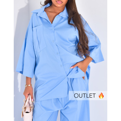 Set aus Oversize-Hemd und gerader Hose