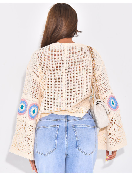 Pull en crochet à motifs