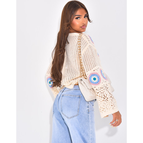 Pull en crochet à motifs