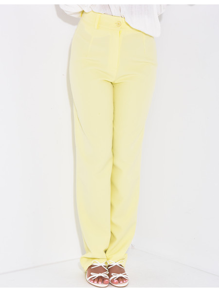 Straight-leg high-waisted suit trousers