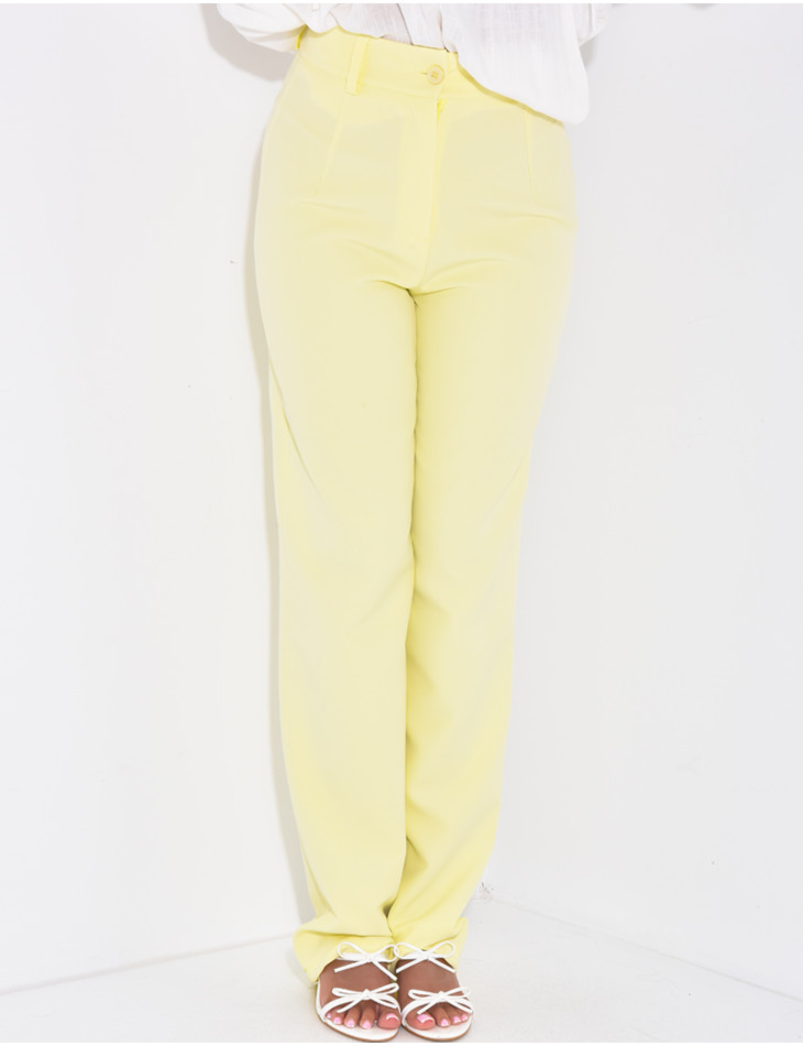 Straight-leg high-waisted suit trousers