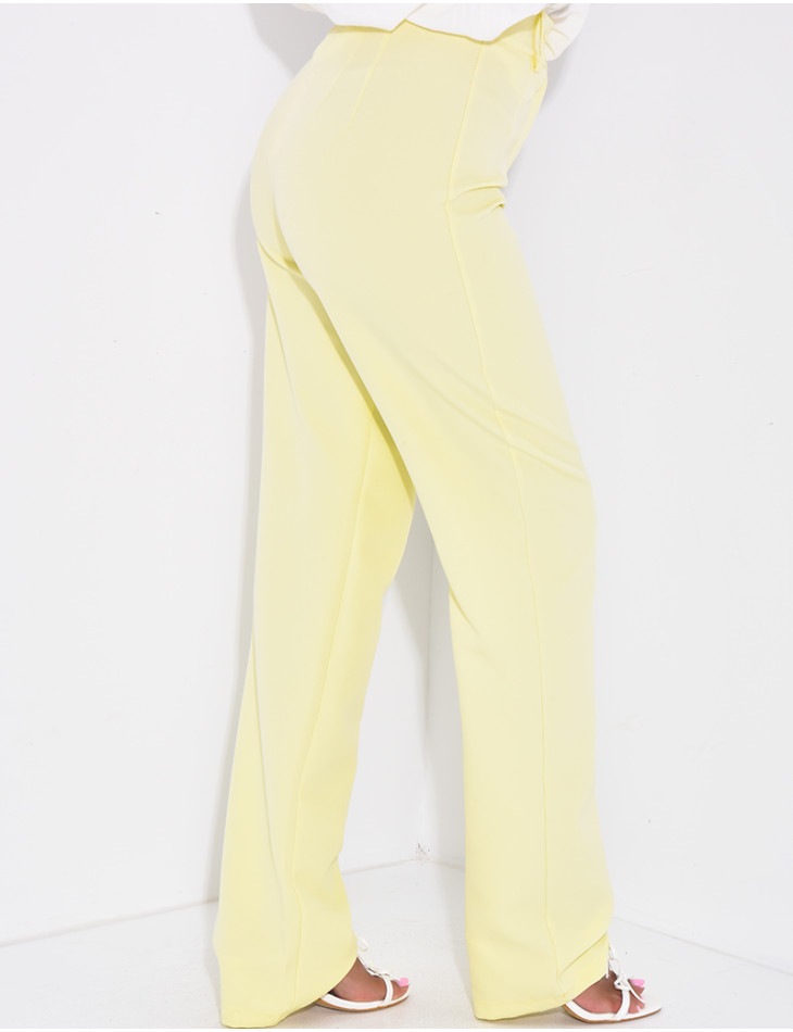 Straight-leg high-waisted suit trousers