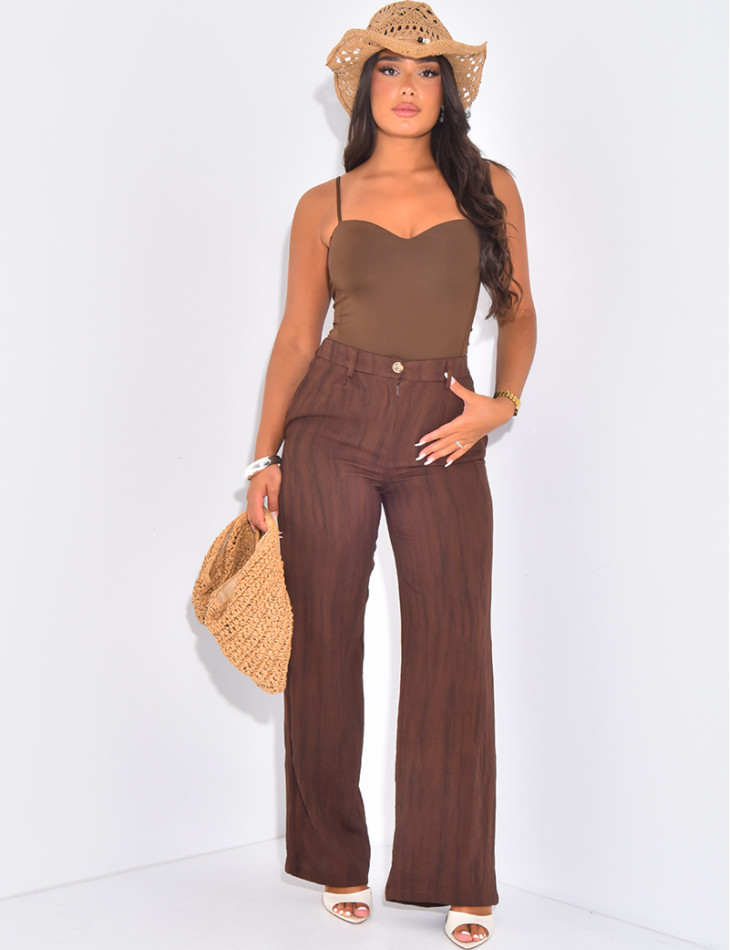 Mottled effect tailored trousers