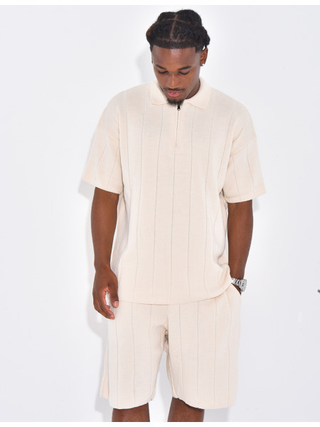 Ensemble côtelé short et polo