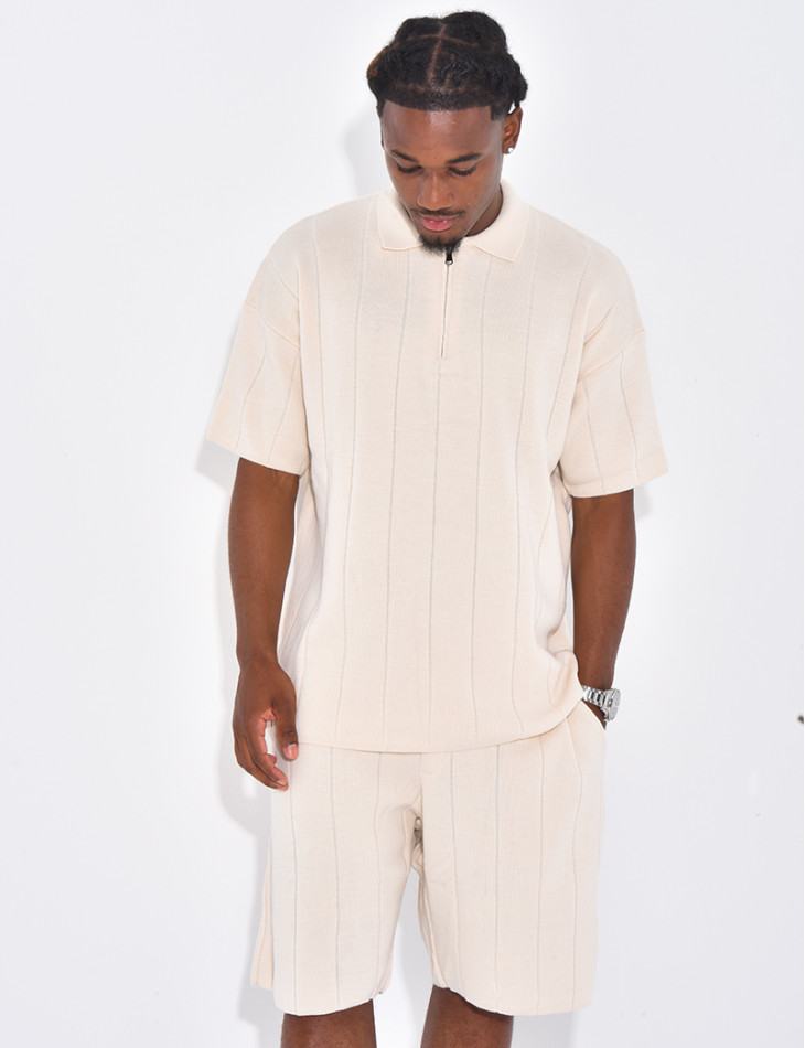 Ensemble côtelé short et polo