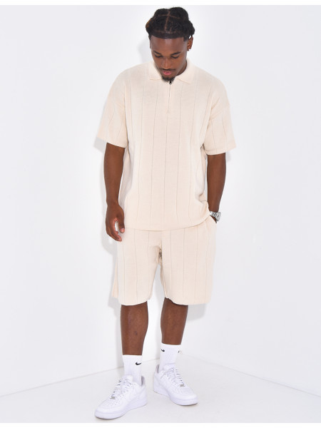 Ensemble côtelé short et polo