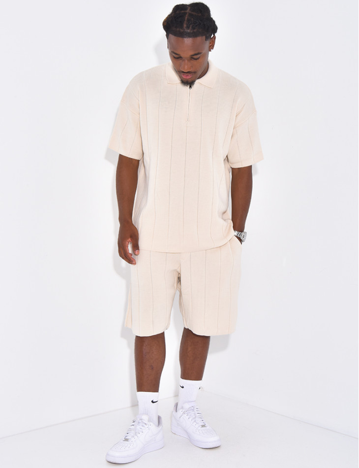 Ensemble côtelé short et polo