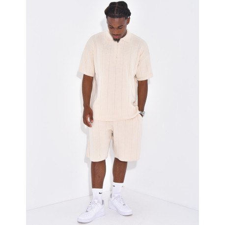 Ensemble côtelé short et polo