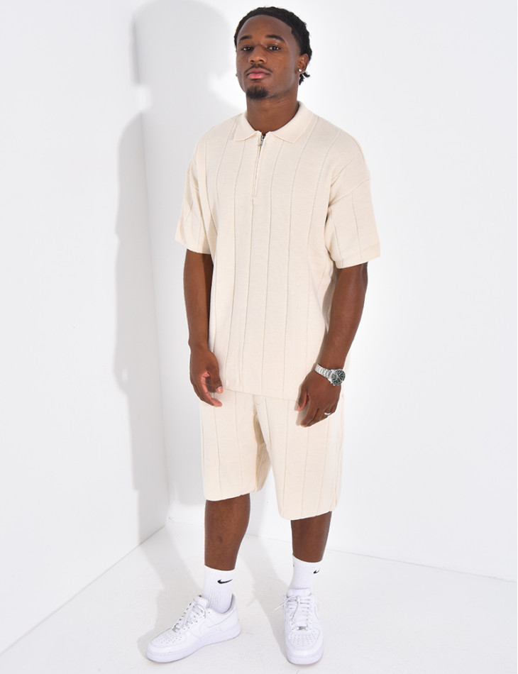 Ensemble côtelé short et polo