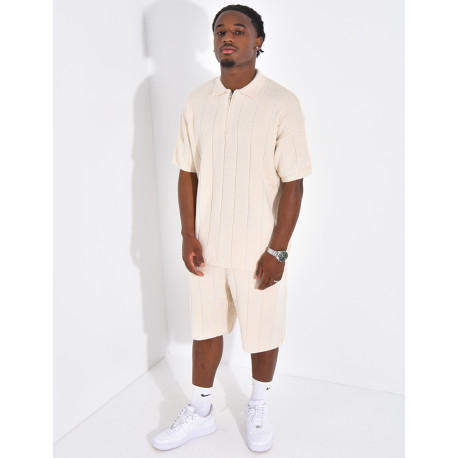 Ensemble côtelé short et polo