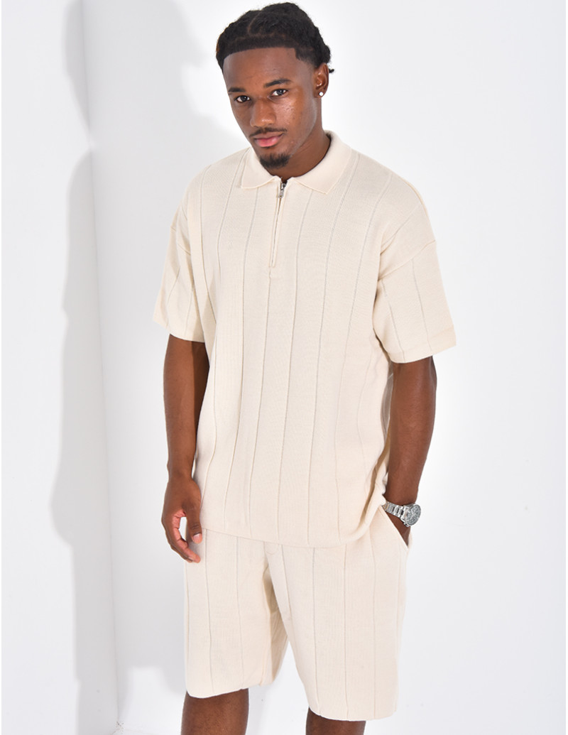 Ensemble côtelé short et polo