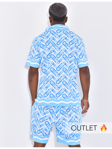 Ensemble short et chemise à motifs