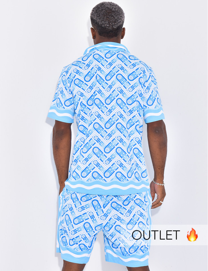 Ensemble short et chemise à motifs