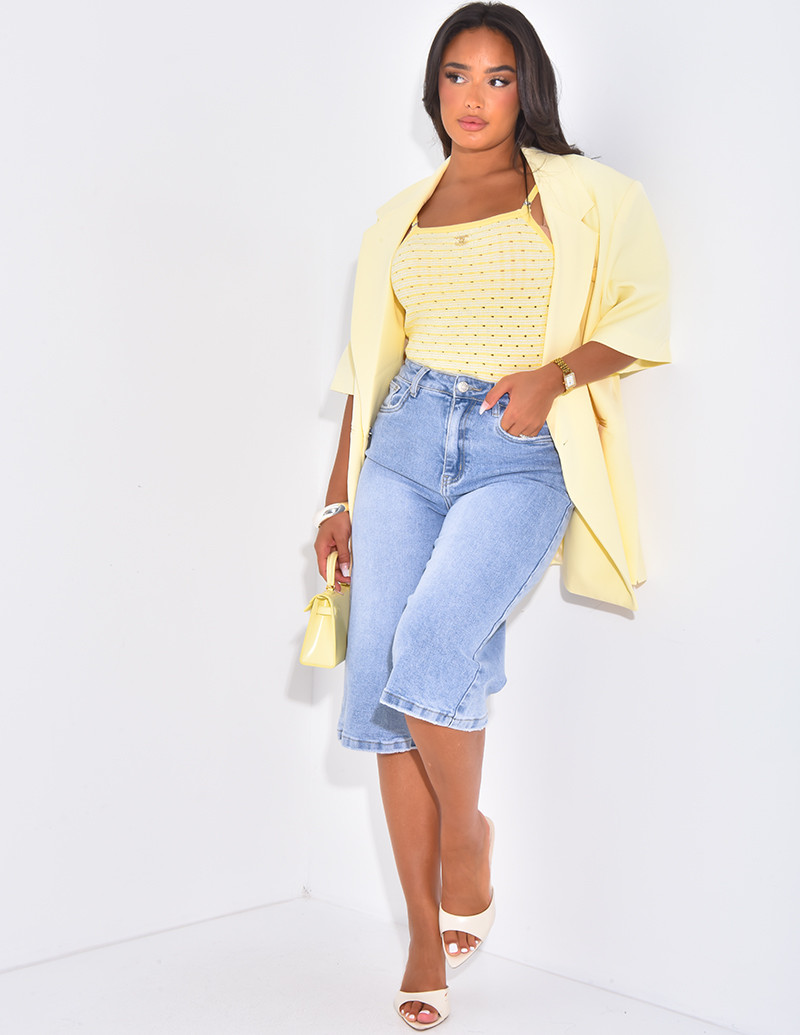 Bermuda stretchy en jeans...