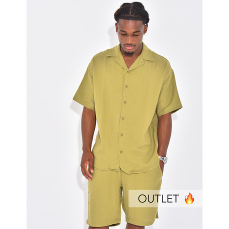 Ensemble en coton short et chemise manches courtes