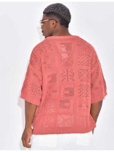 T-shirt ajouré à cordons