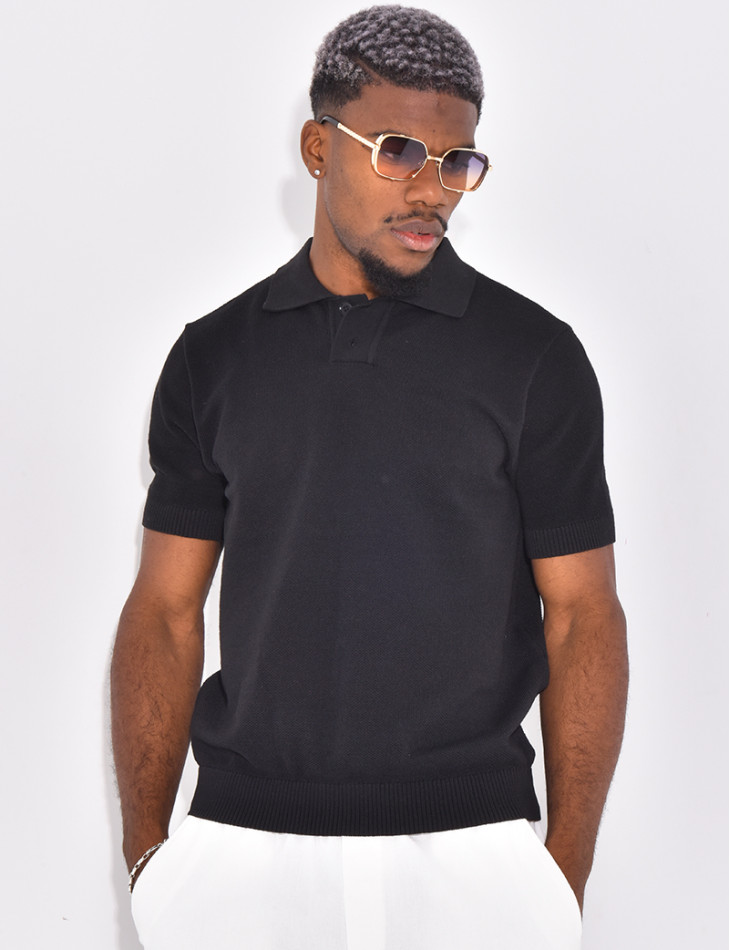 Polo manches courtes nid d'abeille