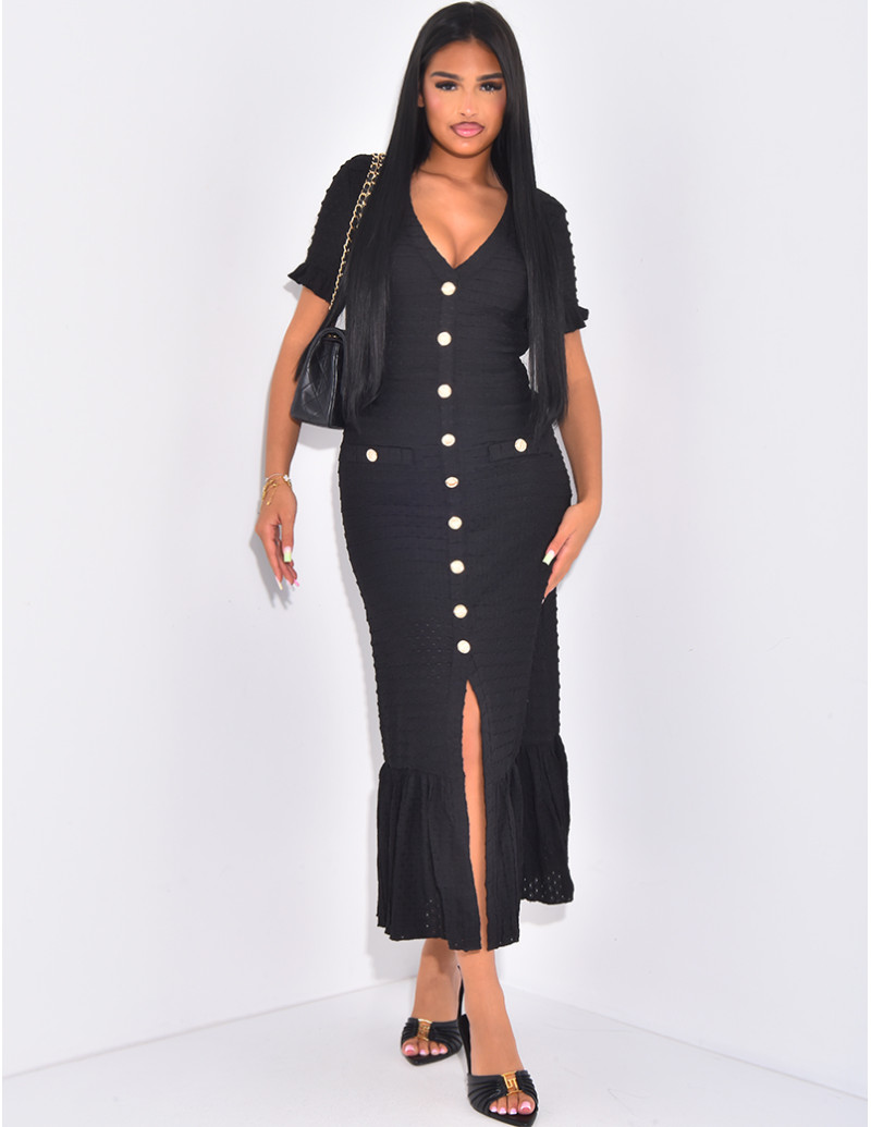 Robe longue texturée à...