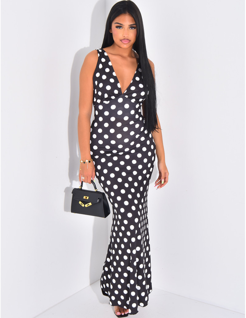 Robe longue décolletée à...