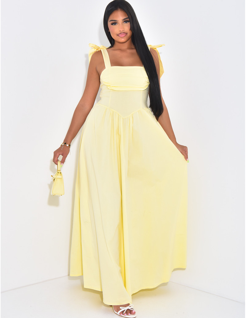 Robe longue effet corset à...