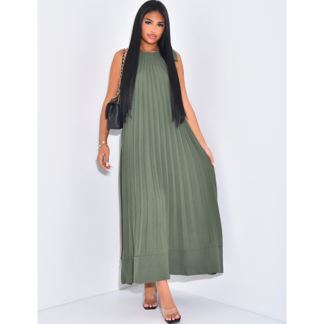 Ärmelloses Plisseekleid zum Binden an der Schulter