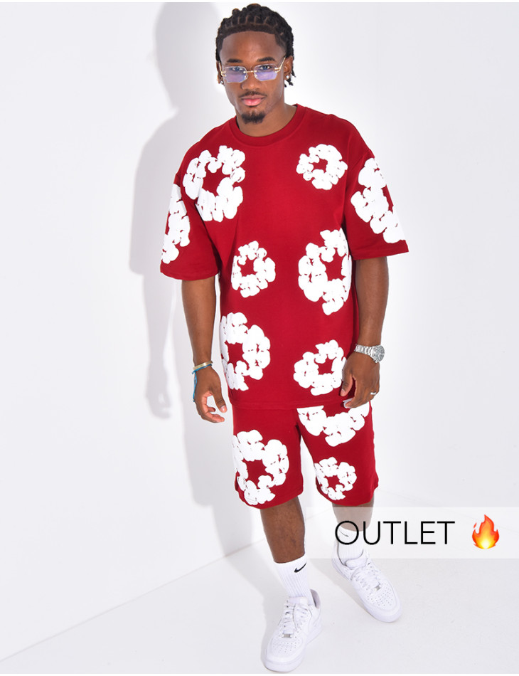 Ensemble short et t-shirt à fleurs