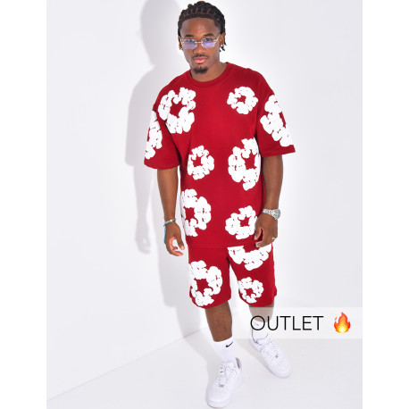 Ensemble short et t-shirt à fleurs