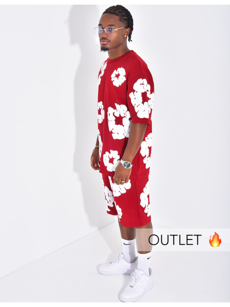 Ensemble short et t-shirt à fleurs