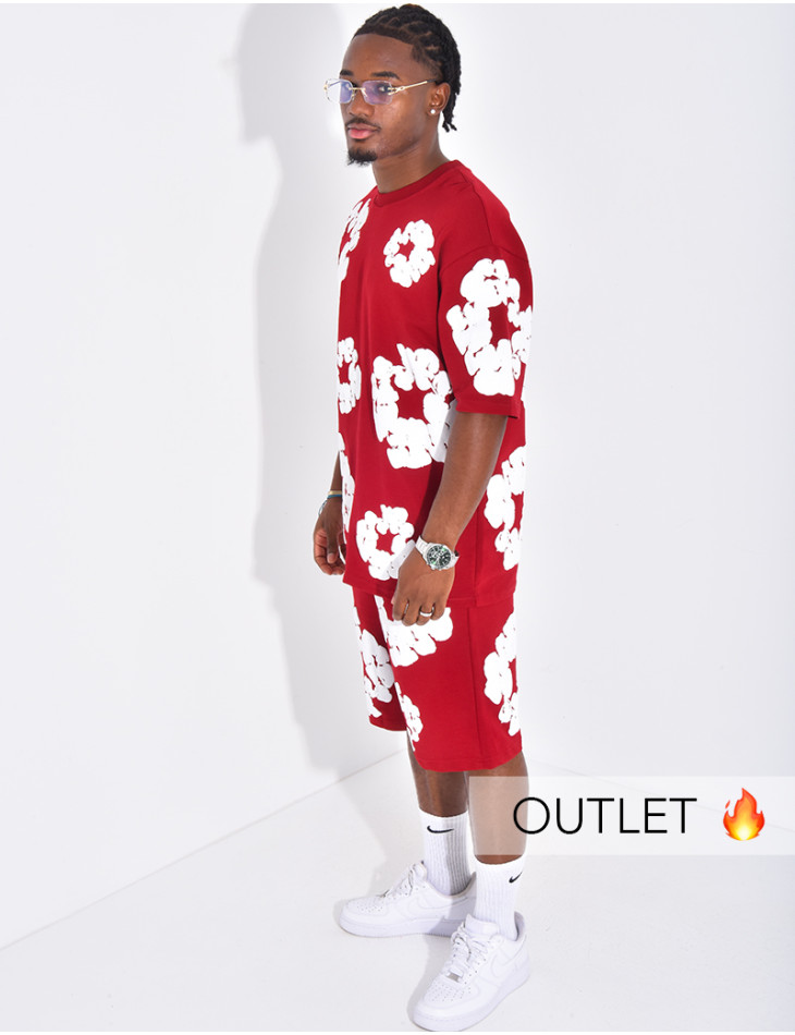 Ensemble short et t-shirt à fleurs