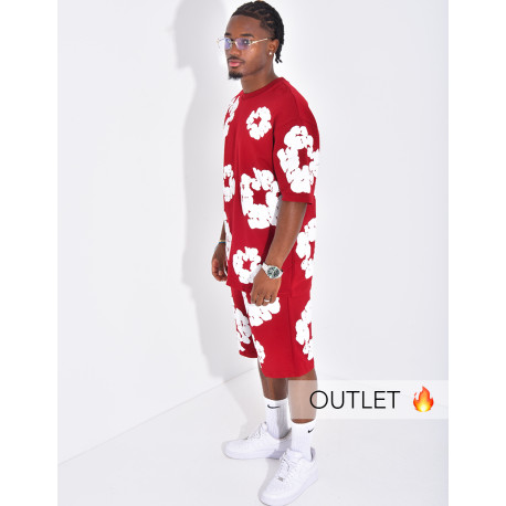 Ensemble short et t-shirt à fleurs