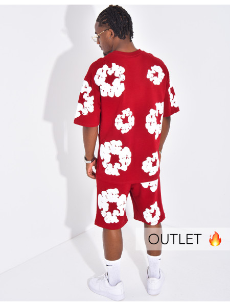 Ensemble short et t-shirt à fleurs