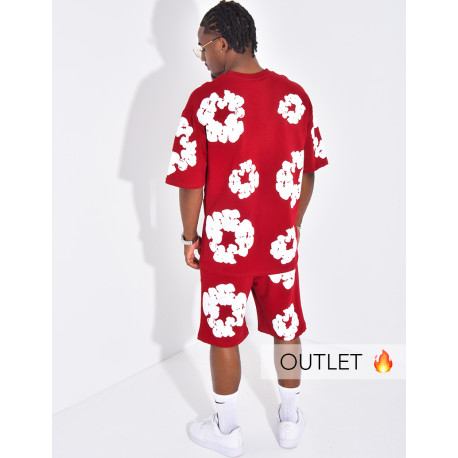 Ensemble short et t-shirt à fleurs