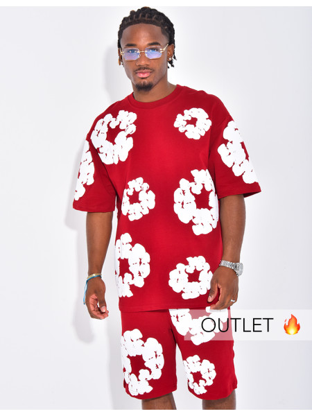 Ensemble short et t-shirt à fleurs