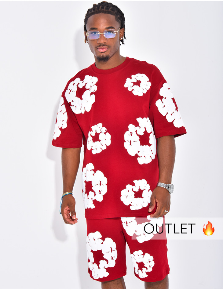Ensemble short et t-shirt à fleurs