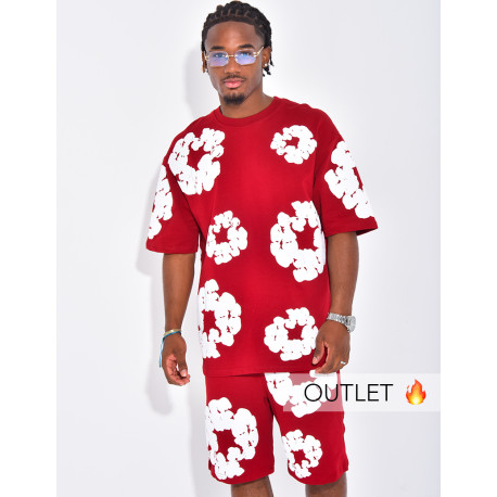 Ensemble short et t-shirt à fleurs