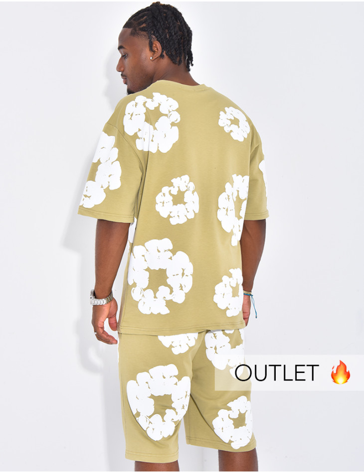 Ensemble short et t-shirt à fleurs