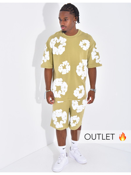 Ensemble short et t-shirt à fleurs