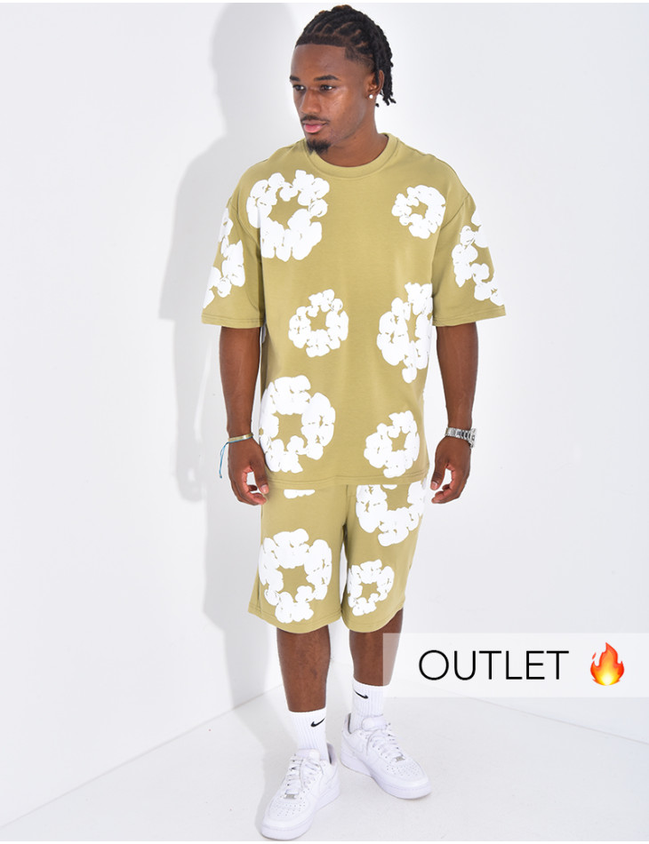 Ensemble short et t-shirt à fleurs