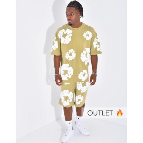 Ensemble short et t-shirt à fleurs