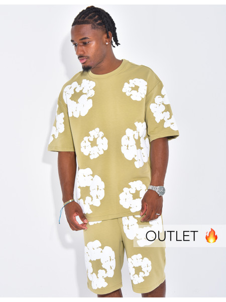 Ensemble short et t-shirt à fleurs