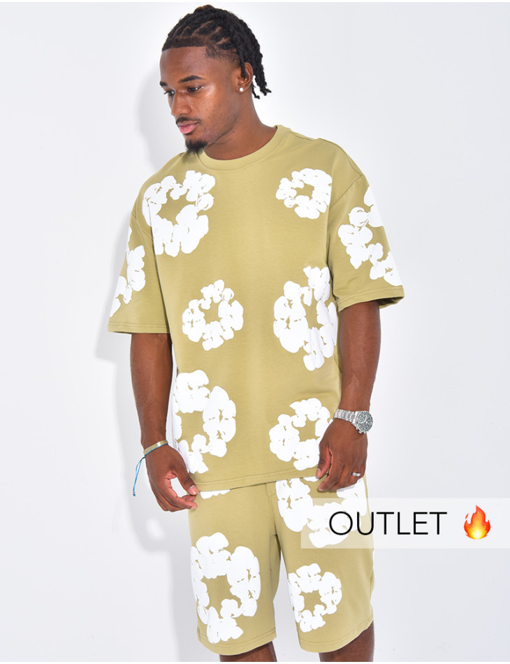 Ensemble short et t-shirt à fleurs