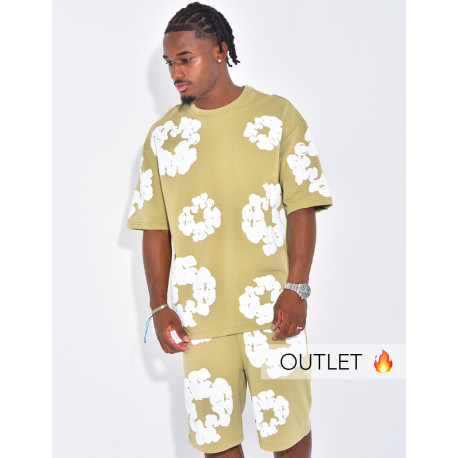 Ensemble short et t-shirt à fleurs