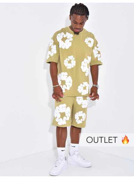 Ensemble short et t-shirt à fleurs