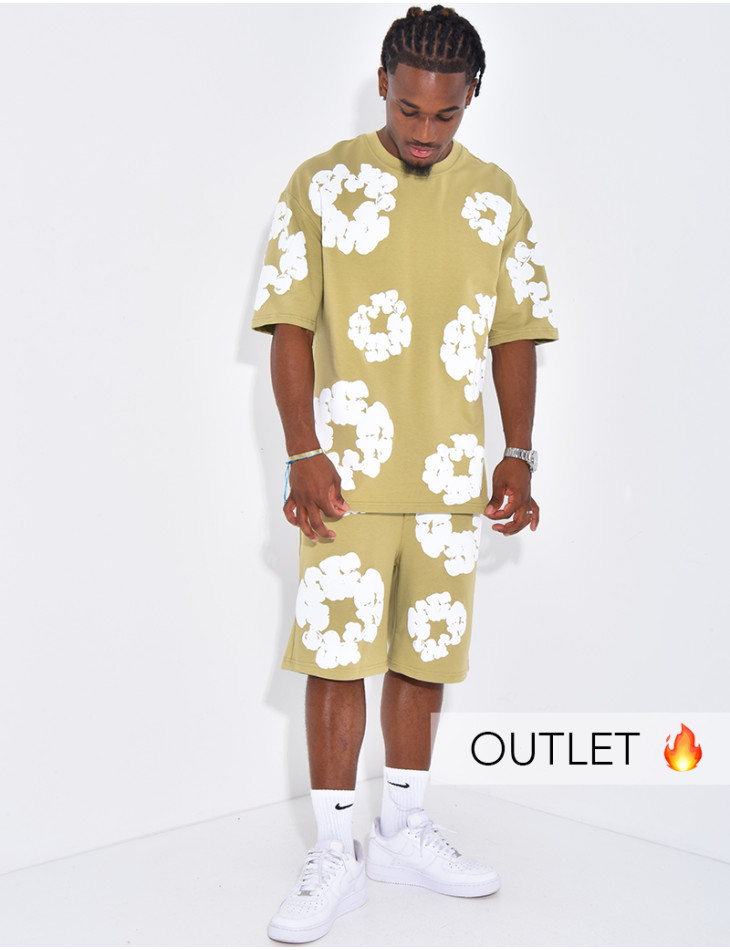 Ensemble short et t-shirt à fleurs