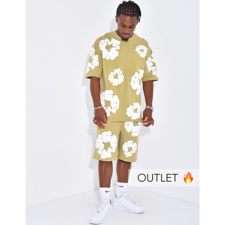 Ensemble short et t-shirt à fleurs