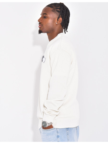 Herrenpullover mit Herzmuster